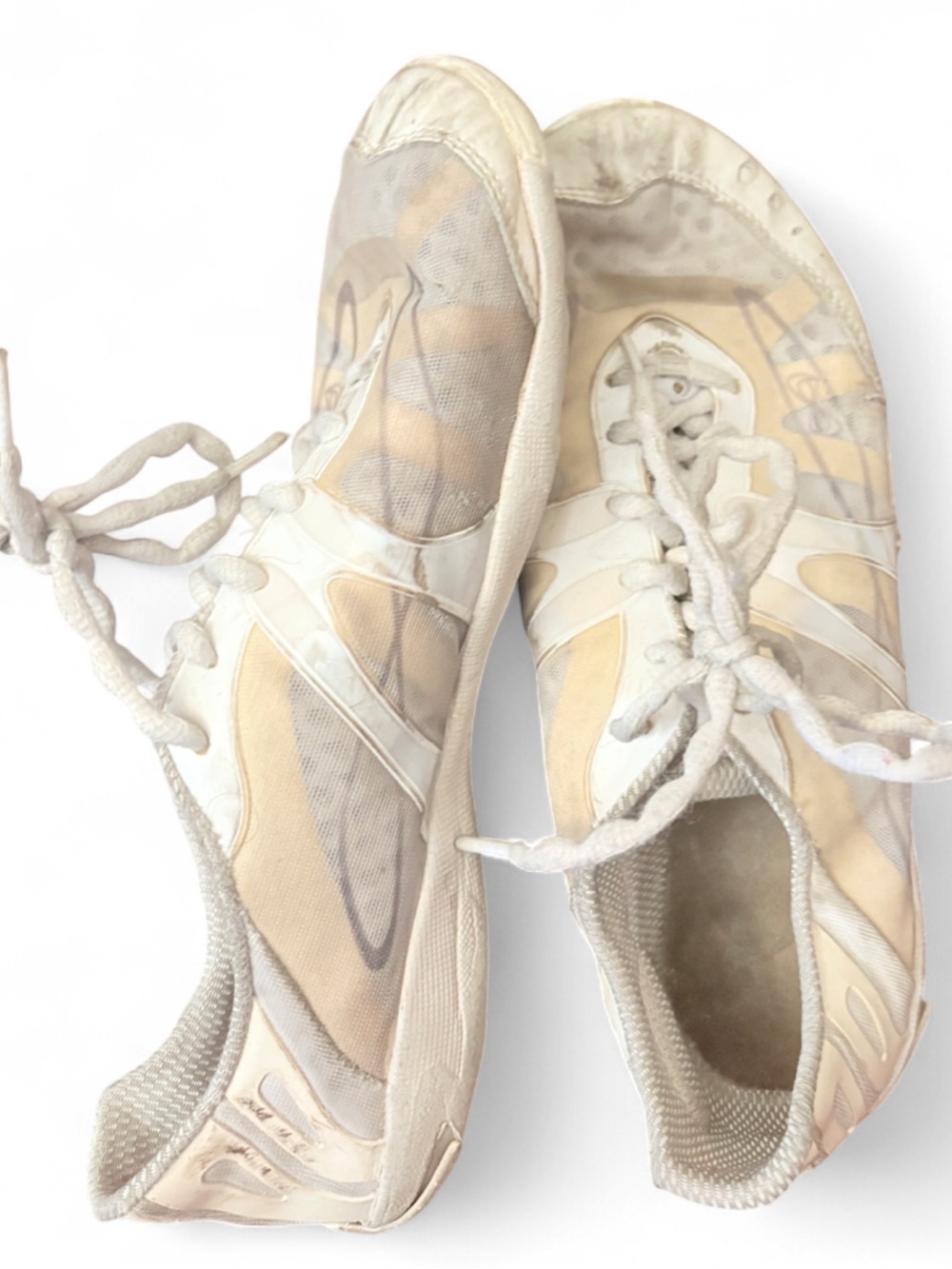 NFINITY Women's Beige and Cream Lace-Up Athletic Sneakers